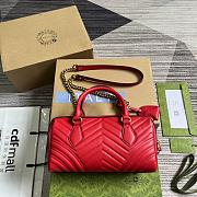 Gucci Marmont Red Leather Bag - 27x13.5x10cm - 5