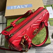 Gucci Marmont Red Leather Bag - 27x13.5x10cm - 3