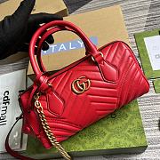 Gucci Marmont Red Leather Bag - 27x13.5x10cm - 2