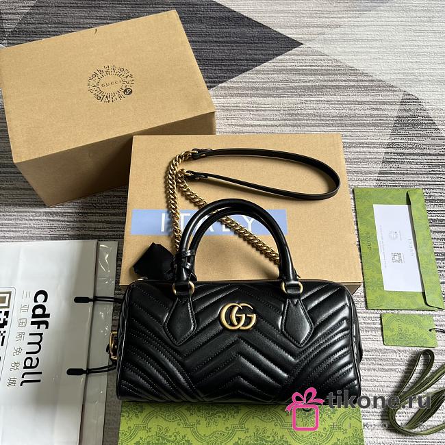 Gucci Marmont Black Leather Bag - 27x13.5x10cm - 1