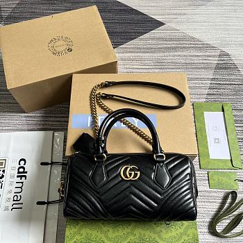 Gucci Marmont Black Leather Bag - 27x13.5x10cm