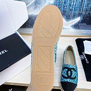 Chanel Blue Espadrilles Glittered Cotton Tweed Lambskin - 5