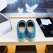 Chanel Blue Espadrilles Glittered Cotton Tweed Lambskin - 2