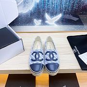 Chanel Blue Denim Espadrilles Tweed Lambskin - 1