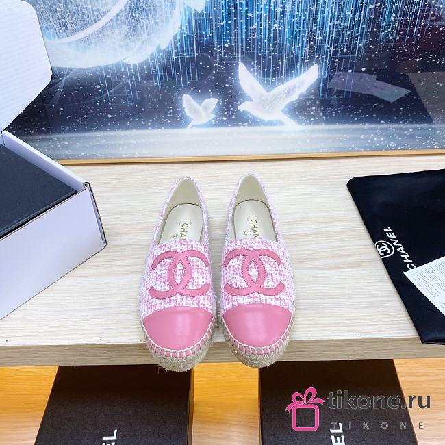 Chanel Pink Denim Espadrilles Tweed Lambskin - 1