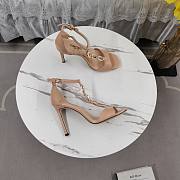 Tomford Glossy Nude Pink Leather T-Strap Sandals - 3