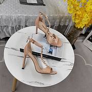 Tomford Glossy Nude Pink Leather T-Strap Sandals - 2