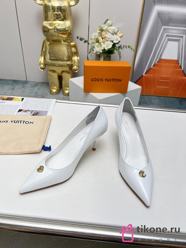 Louis Vuitton White Leather High Heels - 1