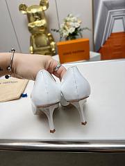 Louis Vuitton White Leather High Heels - 5