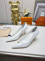 Louis Vuitton White Leather High Heels - 2