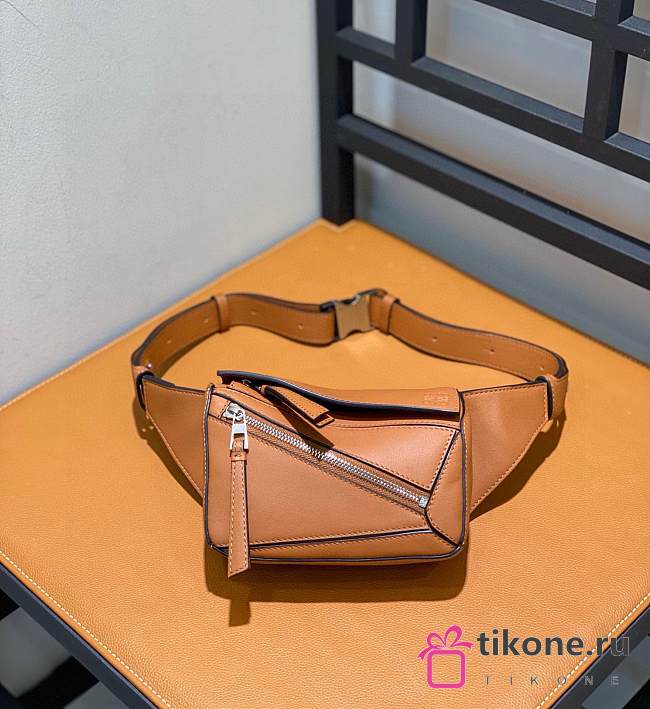 Loewe Mini Puzzle Bumbag In Tan - 17x7x13cm  - 1