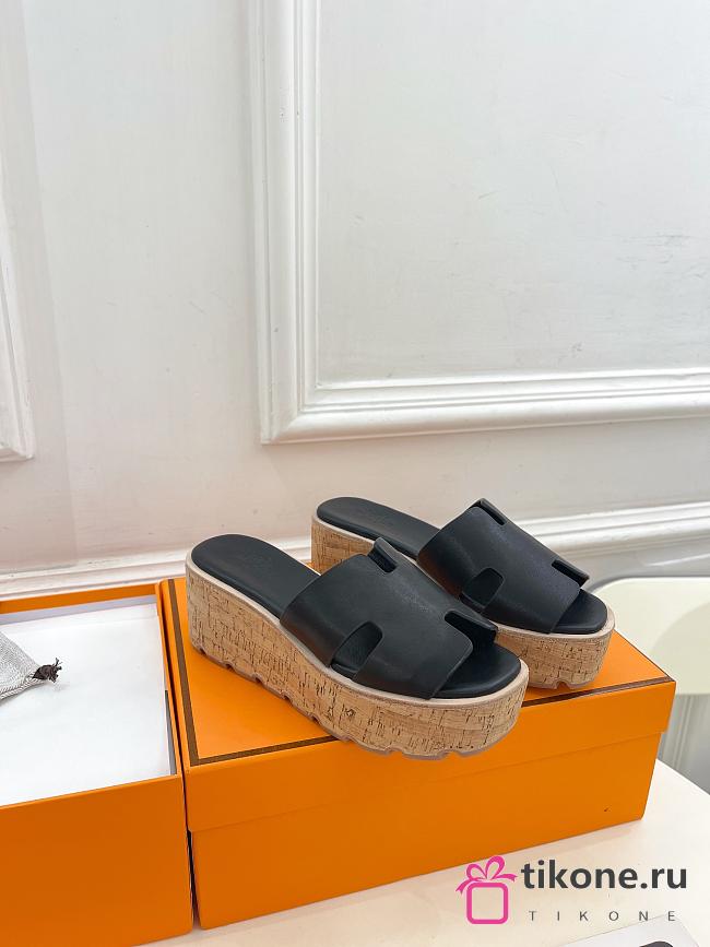 Hermès Eze 30 Black Sandals - 1