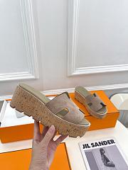 Hermes Eze 30 Suede Goatskin Cork Sandals - 3