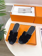 Hermes Eze 30 Black Suede Sandals - 4