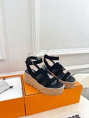 Hermes Black Suede Havana 30 Sandals - 1