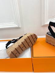 Hermes Black Suede Havana 30 Sandals - 5