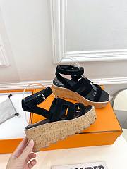 Hermes Black Suede Havana 30 Sandals - 2