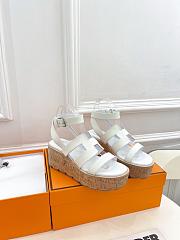 Hermes White Suede Havana 30 Sandals - 1