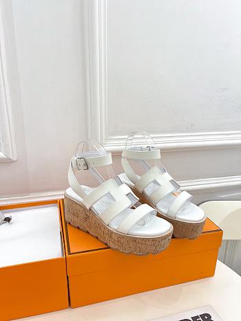 Hermes White Suede Havana 30 Sandals