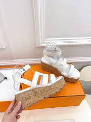 Hermes White Suede Havana 30 Sandals - 5