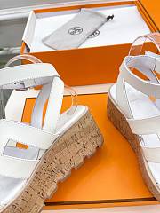 Hermes White Suede Havana 30 Sandals - 4