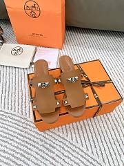 Hermes Invincible Brown Leather Sandals - 1