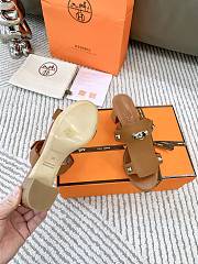 Hermes Invincible Brown Leather Sandals - 3