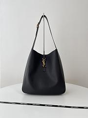 YSL Le 5 À 7 Shiny Black Leather Hobo Bag - 30x31x13cm - 1