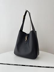 YSL Le 5 À 7 Shiny Black Leather Hobo Bag - 30x31x13cm - 3