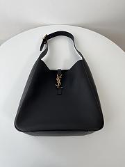 YSL Le 5 À 7 Shiny Black Leather Hobo Bag - 30x31x13cm - 4