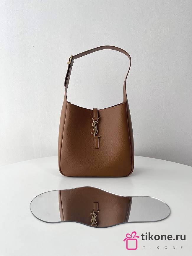 YSL Le 5 À 7 Brown Leather Hobo Bag - 30x31x13cm - 1