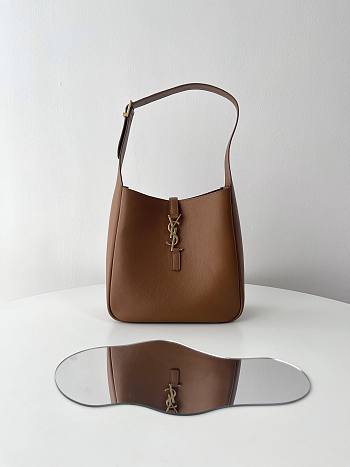 YSL Le 5 À 7 Brown Leather Hobo Bag - 30x31x13cm