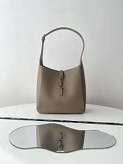 YSL Le 5 À 7 Dusty Grey Leather Hobo Bag - 30x31x13cm - 1