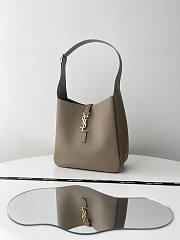 YSL Le 5 À 7 Dusty Grey Leather Hobo Bag - 30x31x13cm - 4