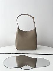 YSL Le 5 À 7 Dusty Grey Leather Hobo Bag - 30x31x13cm - 3