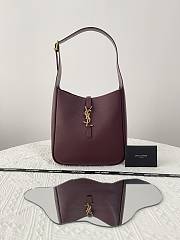 YSL Le 5 À 7 Burgundy Leather Hobo Bag - 30x31x13cm - 1