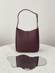 YSL Le 5 À 7 Burgundy Leather Hobo Bag - 30x31x13cm - 3