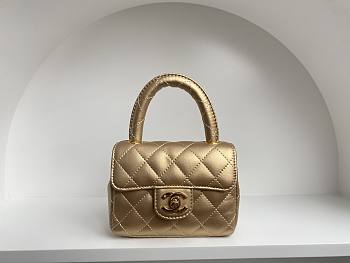 Chanel Mini Kelly Gold Flap Bag 18cm