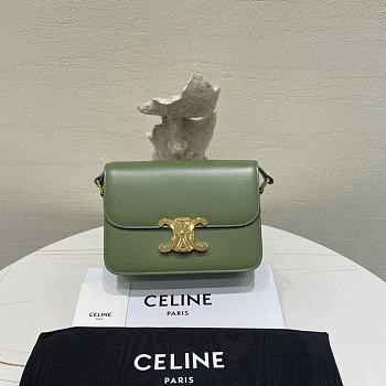 Celine Triomphe Green Shoulder Bag - 18.5x13.5x7cm