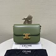 Celine Triomphe Medium Green Shoulder Bag - 22.5×16.5×7.5cm - 1