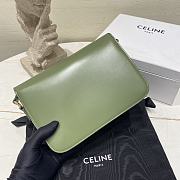 Celine Triomphe Medium Green Shoulder Bag - 22.5×16.5×7.5cm - 5