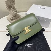 Celine Triomphe Medium Green Shoulder Bag - 22.5×16.5×7.5cm - 2