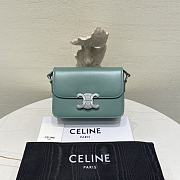 Celine Triomphe Shiny Calfskin Small In Celadon - 18.5×14×6cm  - 1