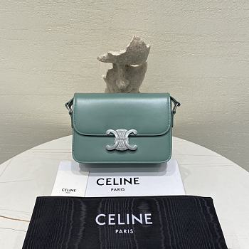 Celine Triomphe Shiny Calfskin Small In Celadon - 18.5×14×6cm 