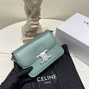 Celine Triomphe Shiny Calfskin Small In Celadon - 18.5×14×6cm  - 2