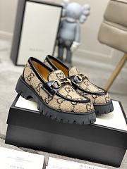 Gucci Horsebit Platform Loafers Beige Ebony - 1