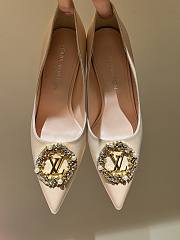 Louis Vuitton Nude Silk & Diamond Buckle Pumps Heeled Sandals - 1