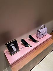 Louis Vuitton Black Silk & Diamond Buckle Pumps Heeled Sandals - 2