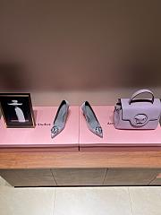 Louis Vuitton Silver Silk & Diamond Buckle Pumps Heeled Sandals - 2