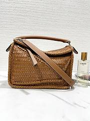 Loewe Puzzle Woven Small Bag Tan -  24x16.5x10cm - 1